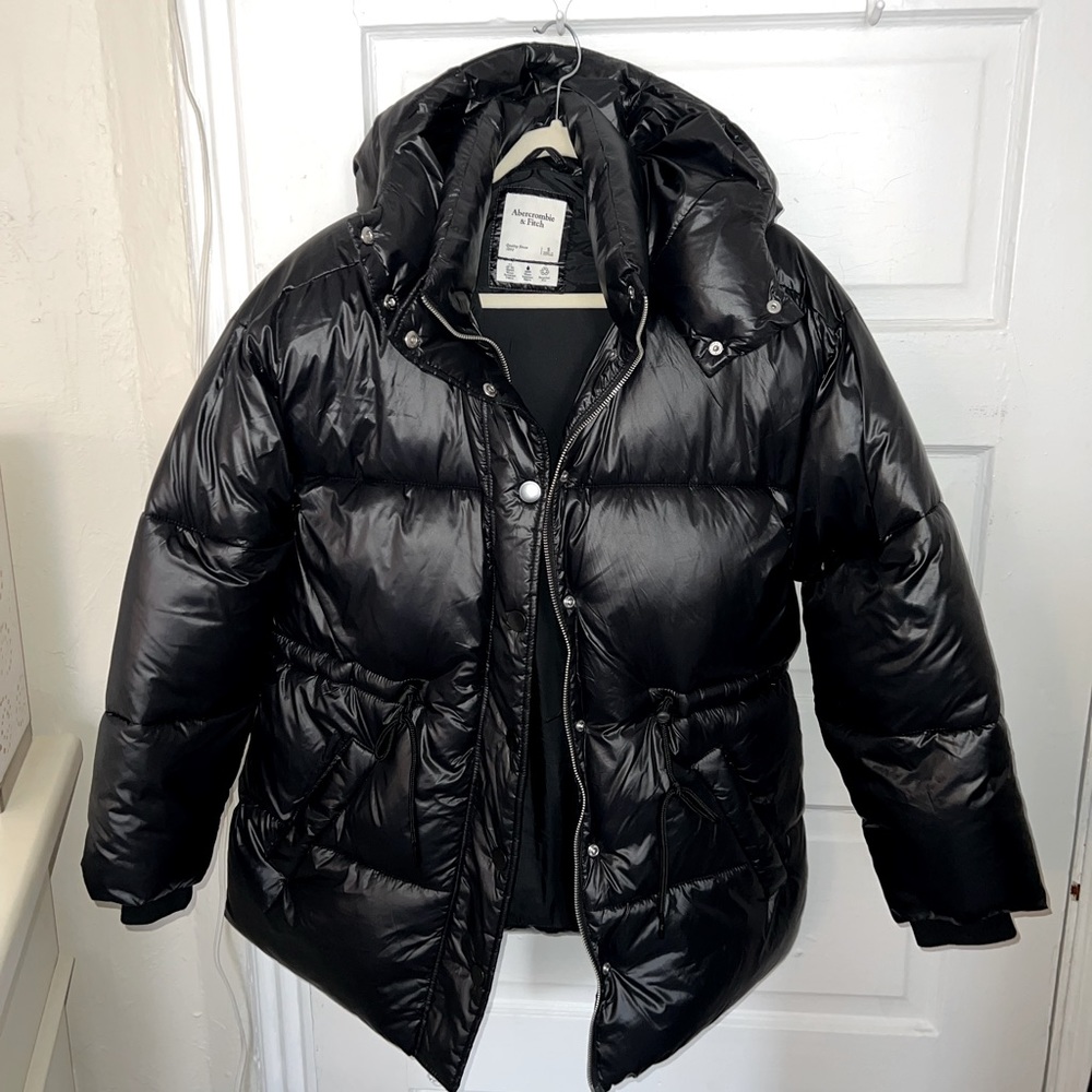 Abercrombie & Fitch Black Puffer Coat